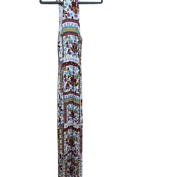 H&M Coachella Floral Boho Maxi Dress White Tank Size‎ 6 Festival Style 58” Long - Picture 3 of 5